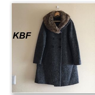 ケービーエフ(KBF)のかりんこ様専用❣️KBF✨チャコールグレーのファー付きコート(ロングコート)