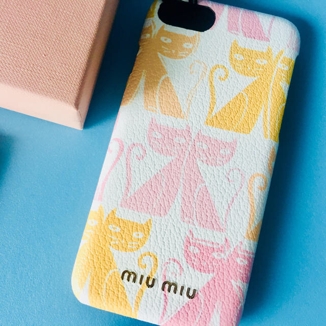 miumiu 猫柄 iPhone7ケーススマホアクセサリー