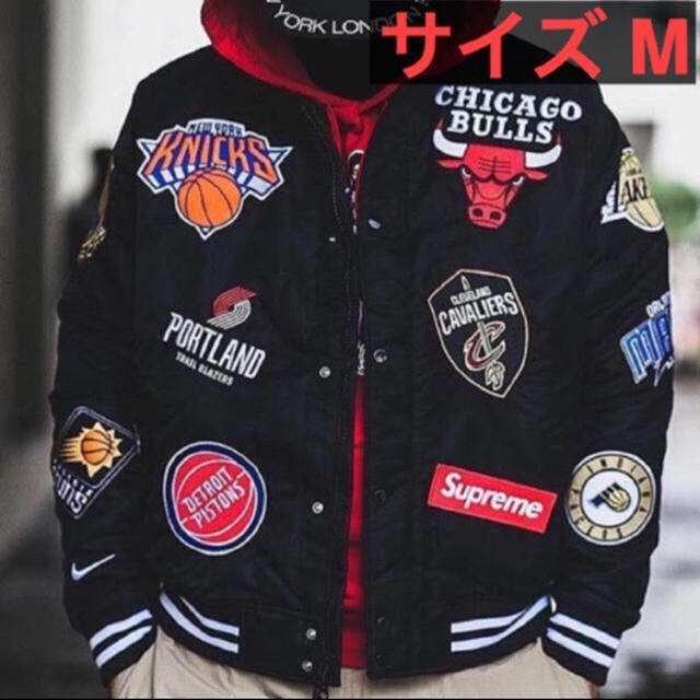 【M】supreme ナイキ NBAジャケット 黒