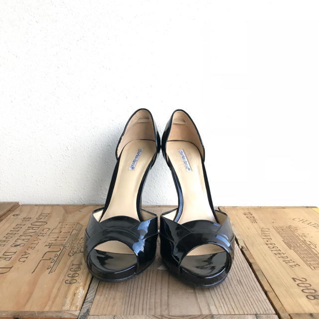 エナメル オープントゥパンプス 27cm 黒の通販 by ライフ,s エナメル オープントゥパンプス 27cm 黒の通販 by ライフ,s