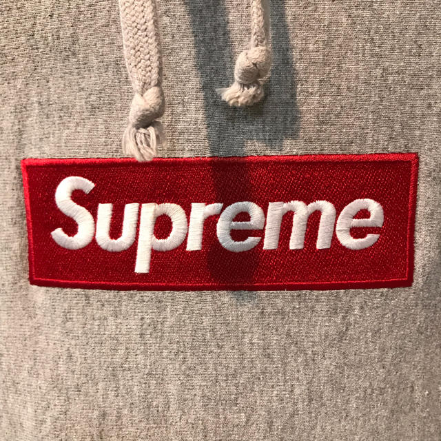 12aw supreme BOX LOGO パーカー グレー M シュプリーム - www