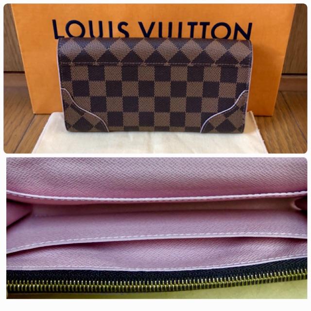 LOUIS VUITTON(ルイヴィトン)のルイ・ヴィトン ダミエ 長財布 ローズバレリーヌ レディースのファッション小物(財布)の商品写真