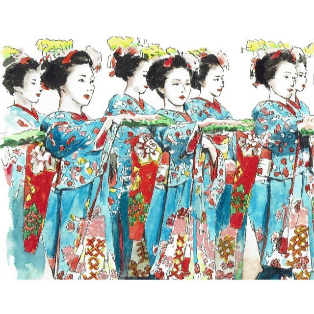 FK-006京都 祇園都をどり 限定版画 直筆サイン額装●作家 マック安中 エンタメ/ホビーの美術品/アンティーク(版画)の商品写真