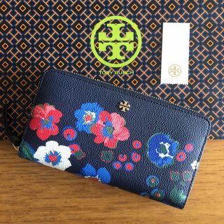 トリーバーチ(Tory Burch)のkeke様専用【sale】 tory burch 新品 財布 フローラル 紺(財布)