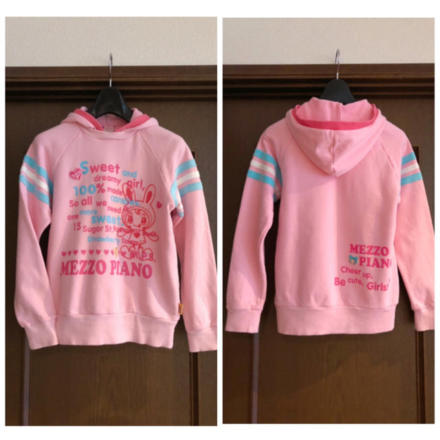 mezzo piano(メゾピアノ)のメゾピアノ 150❤️ カジュアル パーカー  ピンク キッズ/ベビー/マタニティのキッズ服女の子用(90cm~)(ジャケット/上着)の商品写真