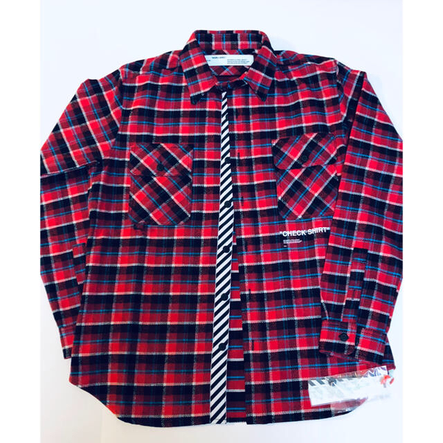 オフホワイト 18AWチェックシャツCheck Shirt サイズＬ 【 大感謝