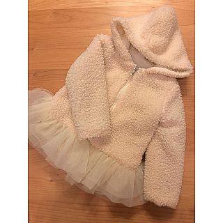 ザラキッズ(ZARA KIDS)のアンシャンテプティ☆チュール付きモコモコアウター 100cm(ジャケット/上着)