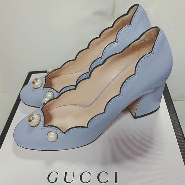 Gucci - GUCCI パールつきパンプス 直営店購入 美品 付属品完全の通販