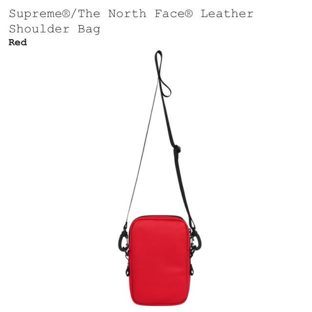 Supreme(シュプリーム)のsupreme north face leather shoulder red メンズのバッグ(ショルダーバッグ)の商品写真