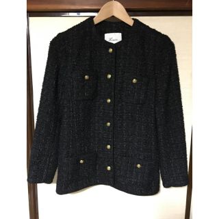 アパルトモンドゥーズィエムクラス ツイードジャケット ノーカラー