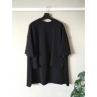 エンフォルド(ENFOLD)の美品☆ENFOLD☆バックロングトップス 38 ブラック(カットソー(長袖/七分))