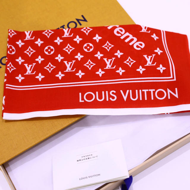 ファッション小物ヴィトン スカーフ バンダナ VUITTON SUPREME 国内正規