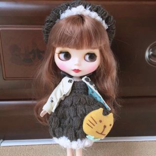 Blythe ＊ OFF ＊ ニット帽＆ワンピ＆ブローチset(人形)