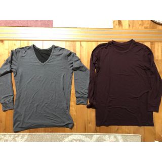 ユニクロ(UNIQLO)のユニクロ 、ヒートテック極暖、MENS、M、チャコールグレー＋ワインレッド 2着(その他)