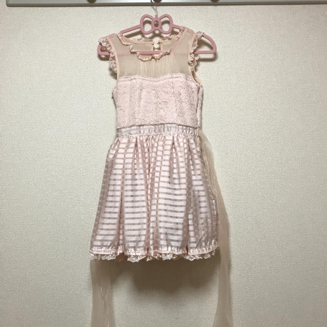 LIZ LISA(リズリサ)の多分リズリサのドレス ピンク リボン もこもこ レディースのワンピース(ひざ丈ワンピース)の商品写真
