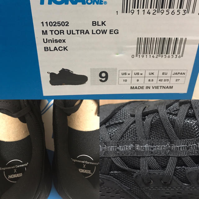 27cm HOKA ONE ONE TOR ULTRA LOW WP