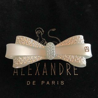 アレクサンドルドゥパリ(Alexandre de Paris)のアレクサンドルドゥパリ リボンバレッタ ブルー(バレッタ/ヘアクリップ)