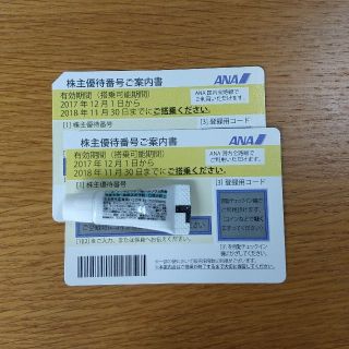 エーエヌエー(ゼンニッポンクウユ)(ANA(全日本空輸))のANA株主優待券　2枚(航空券)