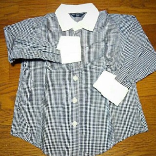 コムサデモード(COMME CA DU MODE)のコムサデモード 長袖ギンガムチェックシャツ 100(Tシャツ/カットソー)