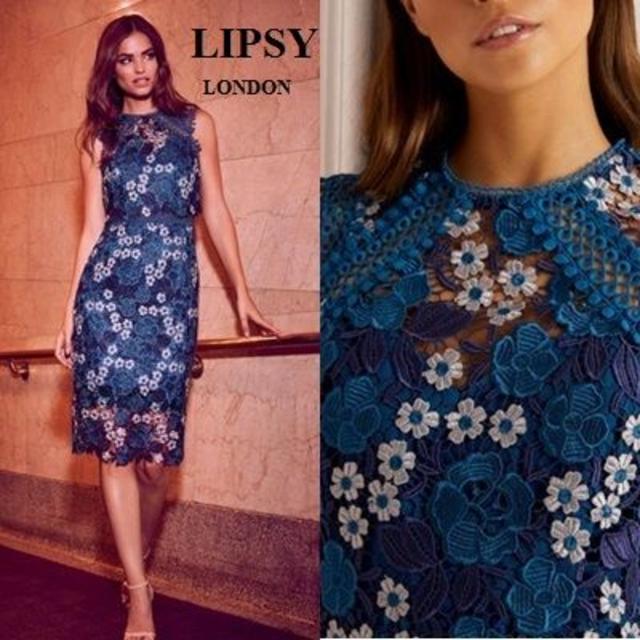 Lipsy VIP フローラル レース ミディアムドレス-