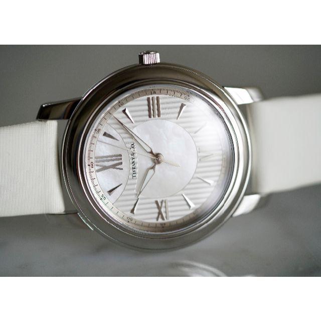 代引き人気  Tiffany & Co. - 美品 ティファニー マーク ホワイトシェル シルバー メンズ Tiffany 腕時計