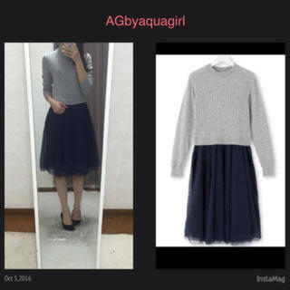 エージーバイアクアガール(AG by aquagirl)のAGbyaquagirl♡チュールOP(ひざ丈ワンピース)