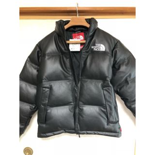 シュプリーム(Supreme)のsupreme north nuptse leather 新品 sサイズ 黒(ダウンジャケット)