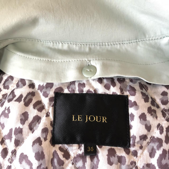LE JOUR(ルジュール)のLE JOUR コート 淡い水色 ヒョウ柄 レディースのジャケット/アウター(モッズコート)の商品写真