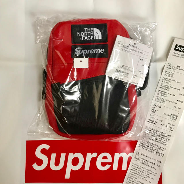 即発送 North Face Leather Shoulder Bag red 即発送 North Face Leather Shoulder Bag red