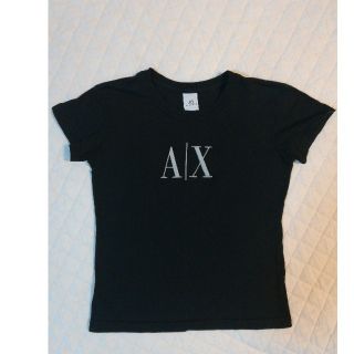 アルマーニエクスチェンジ(ARMANI EXCHANGE)のARMANI EXCHANGE ロゴTシャツ　レディース　黒(Tシャツ(半袖/袖なし))