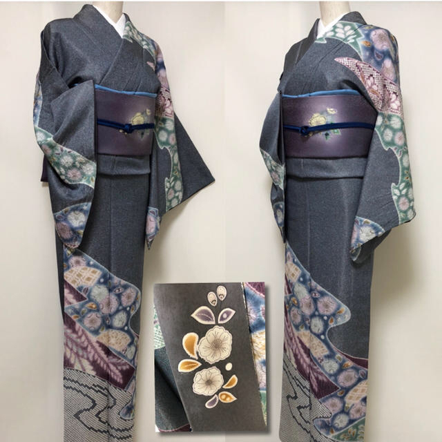 未着用品【辻が花絞り☆訪問着】作家物 銀通し 叩き染め 共八掛の通販