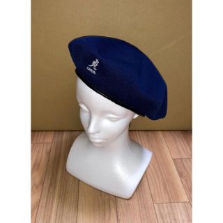 L 良品 KANGOL ハンチングキャップ カンゴール ベレー帽 ネイビー 紺