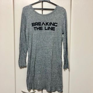 ザラ(ZARA)の値下げ！ZARA ロングTシャツワンピース グレー ロングトップス(ひざ丈ワンピース)