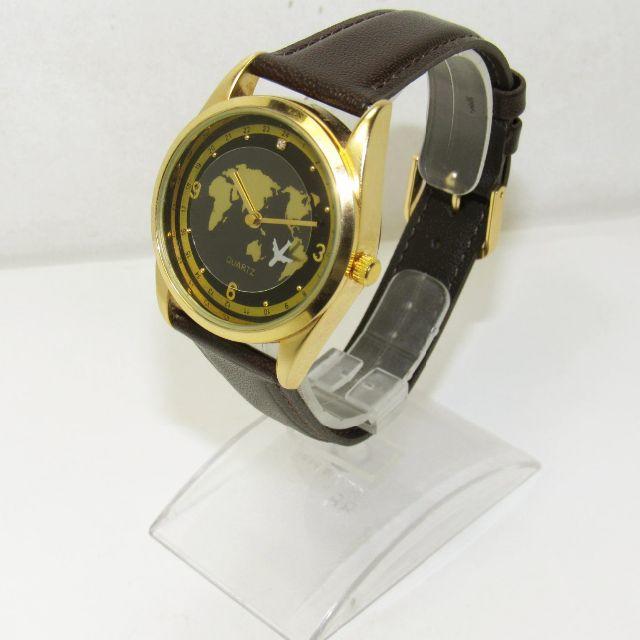 ノーブランド メンズ クオーツ 世界地図 飛行機秒針 メンズの時計(腕時計(アナログ))の商品写真