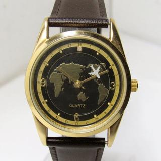 ノーブランド メンズ クオーツ 世界地図 飛行機秒針(腕時計(アナログ))