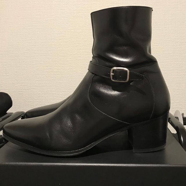 エディ期】SAINT LAURENT PARISサイドジップヒールブーツ 美品-