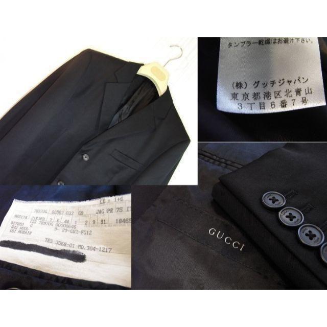 Gucci(グッチ)の専用size48 グッチ GUCCIモヘア混３釦ドレススーツ ブラック メンズのスーツ(セットアップ)の商品写真