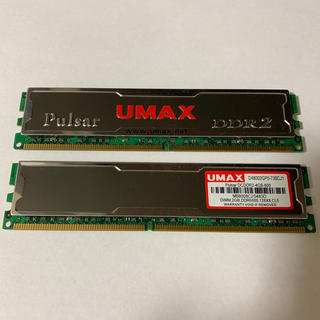 PC用メモリ UMAX Pluser DCDDR2-4GB-800 2枚(PCパーツ)