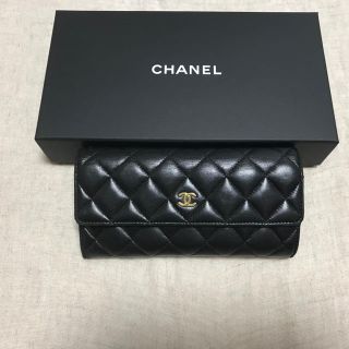 シャネル(CHANEL)のシャネル CHANEL マトラッセ 長財布 財布 ラム 黒(財布)