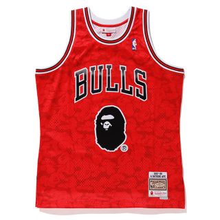 激レア L Mitchell&Ness × BAPE BULLS ユニフォーム