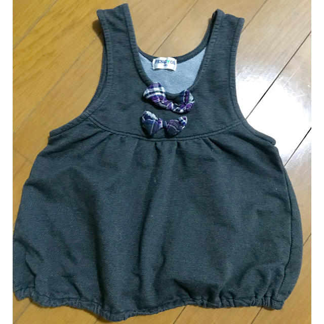 デニム風ジャンスカ95 キッズ/ベビー/マタニティのキッズ服女の子用(90cm~)(ワンピース)の商品写真