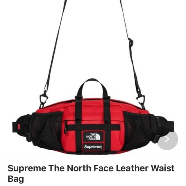 supreme north leather waist bag Red