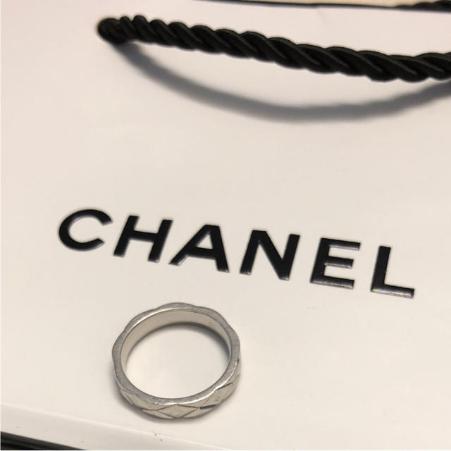 正規品 シャネル CHANEL プラチナ  リング マトラッセ ６号