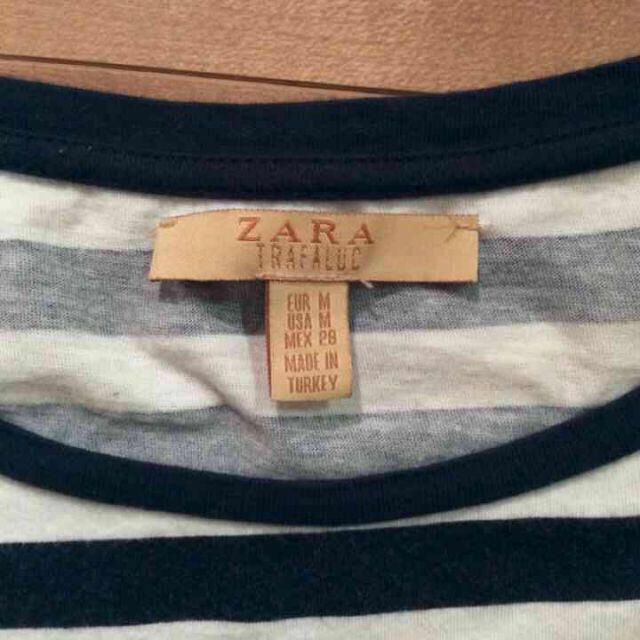 ZARA(ザラ)の値下げ♥︎♥︎ボーダー ショート丈  レディースのトップス(Tシャツ(長袖/七分))の商品写真