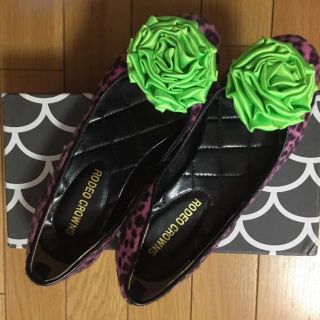 ロデオクラウンズ(RODEO CROWNS)のロデオクラウンズ レオパード柄フラッドシューズ S(バレエシューズ)