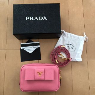 PRADA - プラダ サフィアーノ リボン ショルダー ポシェットの通販｜ラクマ