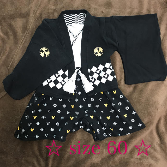 Disney(ディズニー)のミッキー 袴ロンパース♡ 60サイズ♡ キッズ/ベビー/マタニティのベビー服(~85cm)(和服/着物)の商品写真