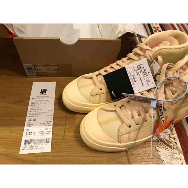 OFF-WHITE(オフホワイト)のnike × off-white ブレーザーmid 26.5cm 確実正規品 メンズの靴/シューズ(スニーカー)の商品写真