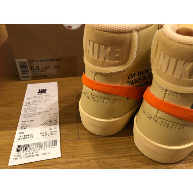 OFF-WHITE(オフホワイト)のnike × off-white ブレーザーmid 26.5cm 確実正規品 メンズの靴/シューズ(スニーカー)の商品写真