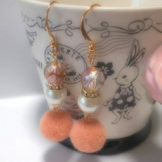 ポンポンピアス.。*゜+.*.。ピンク(ピアス)